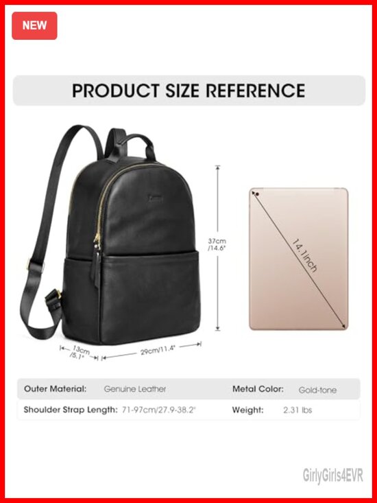 Genuine Leather Anti-Theft Backpack for Women with Laptop Compartment main image 6